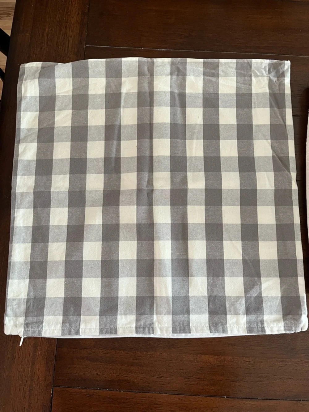 IKEA Buffalo Plaid Grey White Throw Pillow Cover 20x20 Cotton - Picture 4 of 6